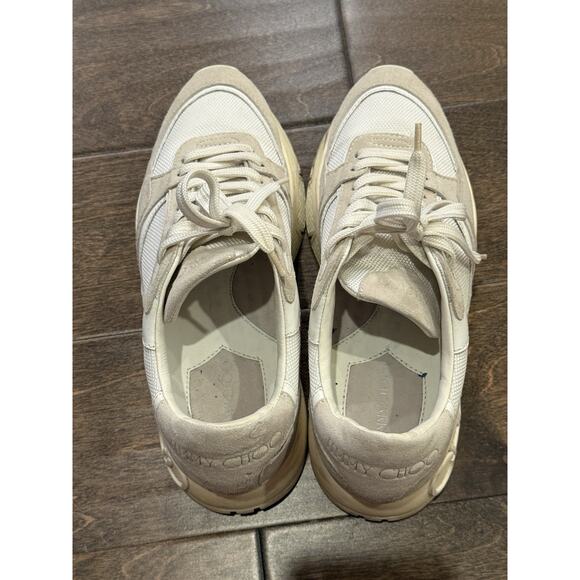 Jimmy Choo Womens Optical White Suede Landon Onss Sneakers Shoes Size 38 - Picture 8 of 15